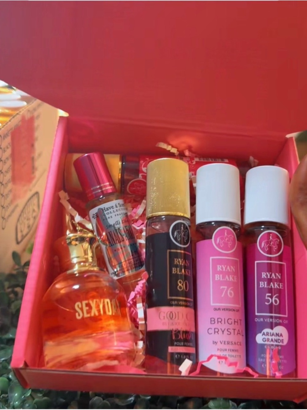 Fragrance Roller & Mini Set in Pink Gift Box - Orange, Gold, Pink